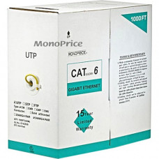Monoprice Cat. 6 UTP Network Cable - 1000 ft Category 6 Network Cable for Network Device - First End: Bare Wire - Second End: Bare Wire - 24 AWG - Yellow 2272