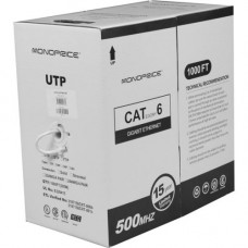 Monoprice Cat. 6 UTP Network Cable - 1000 ft Category 6 Network Cable for Network Device - Bare Wire - Bare Wire - White 2273