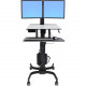 Ergotron WorkFit-C Dual Sit-Stand Workstation - Up to 22" Screen Support - 28 lb Load Capacity - 23.9" Width x 22.8" Depth - Powder Coated - Steel, Plastic - Black, Gray 24-214-085