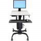 Ergotron WorkFit-C Single LD Sit-Stand Workstation - Up to 24" Screen Support - 16.09 lb Load Capacity - 23.9" Width x 22.8" Depth - Powder Coated - Plastic, Steel - Gray, Black 24-215-085