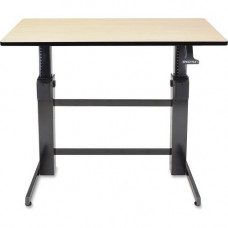 Ergotron WorkFit-D, Sit-Stand Desk (Birch Surface) - Rectangle Top - 47.60" Table Top Width x 23.50" Table Top Depth - 50.60" Height - Black 24-271-928