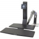 Ergotron WorkFit Mounting Arm for Flat Panel Display - Polished Black - 24" Screen Support - 20 lb Load Capacity 24-317-026
