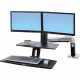 Ergotron 2439226 WorkFit-A Dual Monitor Stand - Up to 24" Screen Support - 25 lb Load Capacity - Flat Panel Display Type Supported - 10.5" Height x 35.8" Width - Desktop - Polished - Aluminum - Black 24-392-026