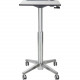 Ergotron LearnFit&reg; Sit-Stand Desk, Tall - Rectangle Top - Melamine Base - 24" Table Top Length x 22" Table Top Width - Assembly Required - Silver, White - Medium Density Fiberboard (MDF) 24-481-003