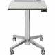 Ergotron LearnFit&reg; Sit-Stand Desk, Short - Rectangle Top - X-shaped Base - 4 Legs - 24" Table Top Width x 22" Table Top Depth - 45" Height - Assembly Required - White, Silver 24-547-003