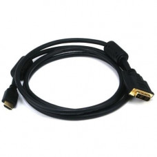 Monoprice 6ft 28AWG High Speed HDMI to DVI Adapter Cable w / Ferrite Cores - Black - 6 ft DVI/HDMI Video Cable for Projector, Gaming Console, Video Device - First End: 1 x HDMI Male Digital Video - Second End: 1 x DVI-D (Single-Link) Male Video - Shieldin