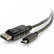 C2g 6ft USB C to DisplayPort Cable - 4K 30Hz - 6 ft DisplayPort/USB A/V Cable for Audio/Video Device, Projector, Notebook - First End: 1 x Type C Male USB - Second End: 1 x DisplayPort Male Digital Audio/Video - Nickel Plated Connector - Gold-flash Plated