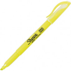 Newell Rubbermaid Sharpie Accent Highlighters with Smear Guard - Fine Marker Point - Chisel Marker Point Style - Fluorescent Yellow - Yellow Barrel - TAA Compliance 27025