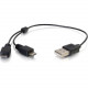 C2g USB Charging Cable - USB Y Cable USB A to Two USB Micro B - For Smartphone, Mobile Phone, Tablet - Black""" 27054