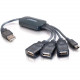 C2g 11in 4-Port USB 2.0 Hub Cable - Gray 27402