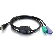C2g 3ft USB to Dual PS/2 Keyboard and Mouse Adapter Cable - 3 ft (PS/2)/USB Data Transfer Cable for Keyboard/Mouse - First End: 1 x Type A Male USB - Second End: 2 x Mini-DIN (PS/2) Female Keyboard/Mouse - Black 27425