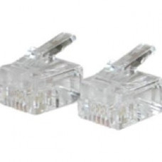 C2g RJ11 6x4 Modular Plug for Round Solid Cable - 25pk - RJ-11 27561