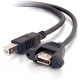 C2g 6in Panel-Mount USB 2.0 A Female to B Male Cable - Type A Female USB - Type B Male USB - 6" - Black - RoHS Compliance 28065