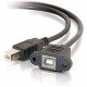 C2g 6in Panel-Mount USB 2.0 B Female to B Male Cable - Type B Female USB - Type B Male USB - 6" - Black - RoHS Compliance 28070