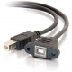 C2g 1ft Panel-Mount USB 2.0 B Female to B Male Cable - Type B Female USB - Type B Male USB - 1ft - Black - RoHS Compliance 28071