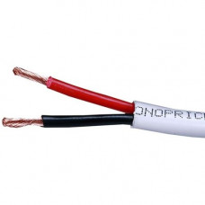 Monoprice 100ft 12AWG CL2 Rated 2-Conductor Loud Speaker Cable (For In-Wall Installation) - 100 ft Audio Cable for Speaker, Audio Device - Bare Wire - Bare Wire - White 2817