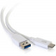 C2g 6ft USB 3.0 Type C to USB A - USB Cable White M/M - 6 ft USB/USB-C Data Transfer Cable for Tablet, Smartphone, Notebook - First End: 1 x Type A Male USB - Second End: 1 x Type C Male USB - 5 Gbit/s - White 28836