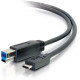 C2g 6ft USB C to USB B Cable - USB C 3.1 to USB B - M/M - USB for Printer, Hub - 60 MB/s - 6 ft - Type C Male USB - Type B Male USB - Black 28866