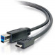 C2g 10ft USB C to USB B Cable - USB C 3.1 to USB B - M/M - USB for Printer, Hub - 60 MB/s - 10 ft - 1 Pack - Type C Male USB - Type B Male USB - Black 28867