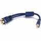 C2g 6in Velocity One RCA Mono Male to Two RCA Stereo Female Y-Cable - RCA Male - RCA Female - 6" - Blue 29121