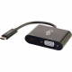C2g USB C to VGA Adapter with Power Delivery - Deliver Video content to a VGA equipped display from a USB-C device while simultaneously charging the device 29533