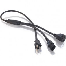 C2g 3ft 16 AWG 1-to-2 Power Cord Splitter (NEMA 5-15P to 1 NEMA 5-15R + 1 IEC320C13) - 3ft 29811