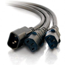 C2g 6ft 1-to-2 Power Cord Splitter - 16 AWG - IEC320C14 to IEC320C13 (2) - 6ft - RoHS, TAA Compliance 29818