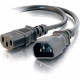 C2g 1ft 16 AWG 250 Volt Computer Power Extension Cord (IEC320C14 to IEC320C13) - For Computer, Printer, Monitor, Scanner - 250 V AC / 13 A - Black - 1 ft Cord Length - RoHS, TAA Compliance 29964