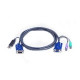 ATEN PS/2 to USB Intelligent KVM Cable - HD-15 Male, Type A Male USB - HD-15 Female, mini-DIN (PS/2) Male - 19.8ft 2L5506UP