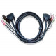 ATEN KVM Cable - 6 ft KVM Cable for KVM Switch - First End: 1 x DVI-I (Single-Link) Video, First End: 1 x USB, First End: 1 x Microphone, First End: 1 x Audio - Black 2L7D02UI