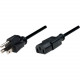 Manhattan PC Power Cable, 6&#39;&#39;, Black - IEC 60320 C13 socket to NEMA 5-15 plug 300179