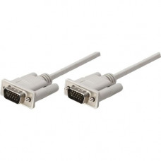 Manhattan VGA HD15M to HD15M Monitor Cable, 6&#39;&#39;, Gray - Connects VGA source to VGA display 300735