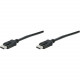 Manhattan DisplayPort Male/Male Monitor Cable, 6.6&#39;&#39;, Black - DisplayPort 20-pin male to DisplayPort 20-pin male latching connections 307116