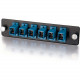 Legrand Group C2G 6-Strand, SC, Zirconia Insert, Single-Mode, Blue Adapter Panel (TAA Compliant) - 6 Port(s) - 6 x Simplex - Blue, Black - Rack-mountable, Wall Mountable - TAA Compliant 31112