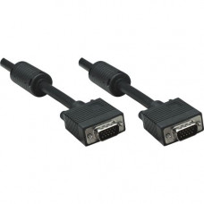 Manhattan SVGA HD15 Male to HD15 Male Monitor Cable with Ferrite Cores, 30&#39;&#39;, Black - Fully shielded with ferrite cores to reduce EMI interference for improved video transmission 317696