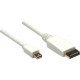 Manhattan Mini DisplayPort Male to DisplayPort Male Monitor Cable, 3&#39;&#39;, White - Fully shielded to reduce EMI and other interference sources 324724