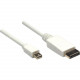 Manhattan Mini DisplayPort Male to DisplayPort Male Monitor Cable, 6&#39;&#39;, White - Fully shielded to reduce EMI and other interference sources 324748