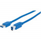 Manhattan SuperSpeed USB 3.0 A Male to B SuperSpeed Male Device Cable - 5 Gbps - Blue - 3 ft - USB 3.0 - 3 ft - Type A Male USB - Type B SuperSpeed Male USB - Shielding - Blue 325400