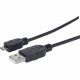 Manhattan Hi-Speed USB 2.0 A Male to Micro-B Male Device Cable, 1.5&#39;&#39;, Black - Hi-Speed USB 2.0 for ultra-fast data transfer rates with zero data degradation 325677