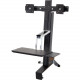Ergotron WorkFit-S 33-341-200 Dual Sit-Stand Workstation - 31 lb Load Capacity - Steel, Plastic, Aluminum - Black 33-341-200
