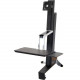 Ergotron WorkFit-S 33-342-200 Single LD Sit-Stand Workstation - 24 lb Load Capacity - Steel, Plastic, Aluminum - Black 33-342-200