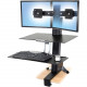 Ergotron WorkFit-S Desk Mount for Monitor, Keyboard - Black - 2 Display(s) Supported24" Screen Support - 25 lb Load Capacity 33-349-200