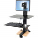 Ergotron Workfit-S, Single Ld With Worksurface+ - Up to 24" Screen Support - 18 lb Load Capacity - Flat Panel Display Type Supported27" Width x 44" Depth - Desktop - Polished - Aluminum, Steel, Plastic - Black 33-350-200