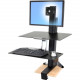 Ergotron WorkFit-S Single HD with Worksurface+ - Up to 30" Screen Support - 29 lb Load Capacity - Flat Panel Display Type Supported27" Width - Desktop - Black 33-351-200