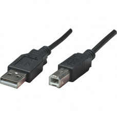 Manhattan Hi-Speed USB 2.0 A Male to B Male Device Cable, 10&#39;&#39;, Black - Hi-Speed USB 2.0 for ultra-fast data transfer rates with zero data degradation 333382