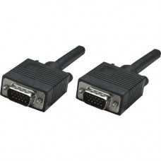 Manhattan SVGA HD15 Male to HD15 Male Monitor Cable, 100&#39;&#39;, Black - Fully shielded to reduce EMI interference for improved video transmission 337342