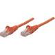 Intellinet Network Solutions Cat5e UTP Network Patch Cable, 50 ft (15.0 m), Orange - RJ45 Male / RJ45 Male 338325