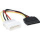Manhattan 4 Pin to 15 Pin SATA Power Cable, 6.3" - Converts a 4-pin Molex power connection to a 15-pin SATA power connection 342766
