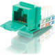 C2g 90&deg; Cat5E RJ45 UTP Keystone Jack - Green - RJ-45, 110-punchdown 35207