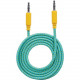Manhattan Braided 3.5mm Stereo Male to Male - Teal/Yellow - 3&#39;&#39; - Retail Blister - Mini-phone for Audio Device, Speaker, Cellular Phone, Smartphone, Tablet - 1 x 3.5mm Male Stereo Audio - 1 x 3.5mm Male Stereo Audio 394079
